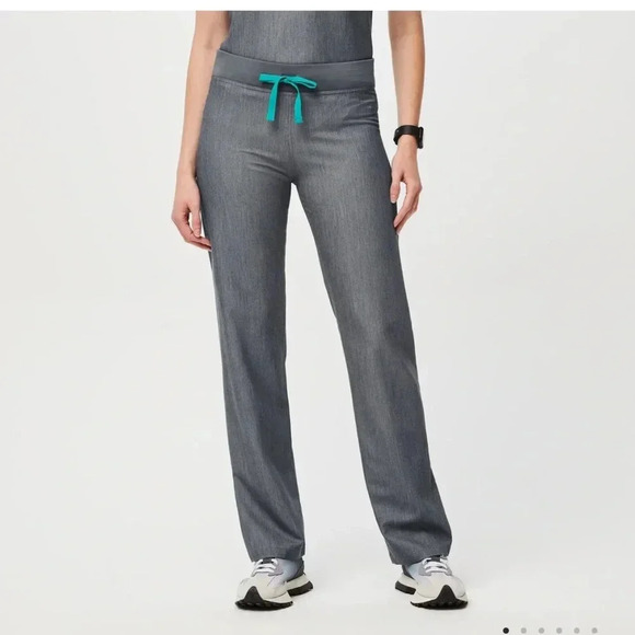 FIGS Livingston Basic Scrub Pants Grey Sz Lg Technical Collection Gray silver - Picture 2 of 8